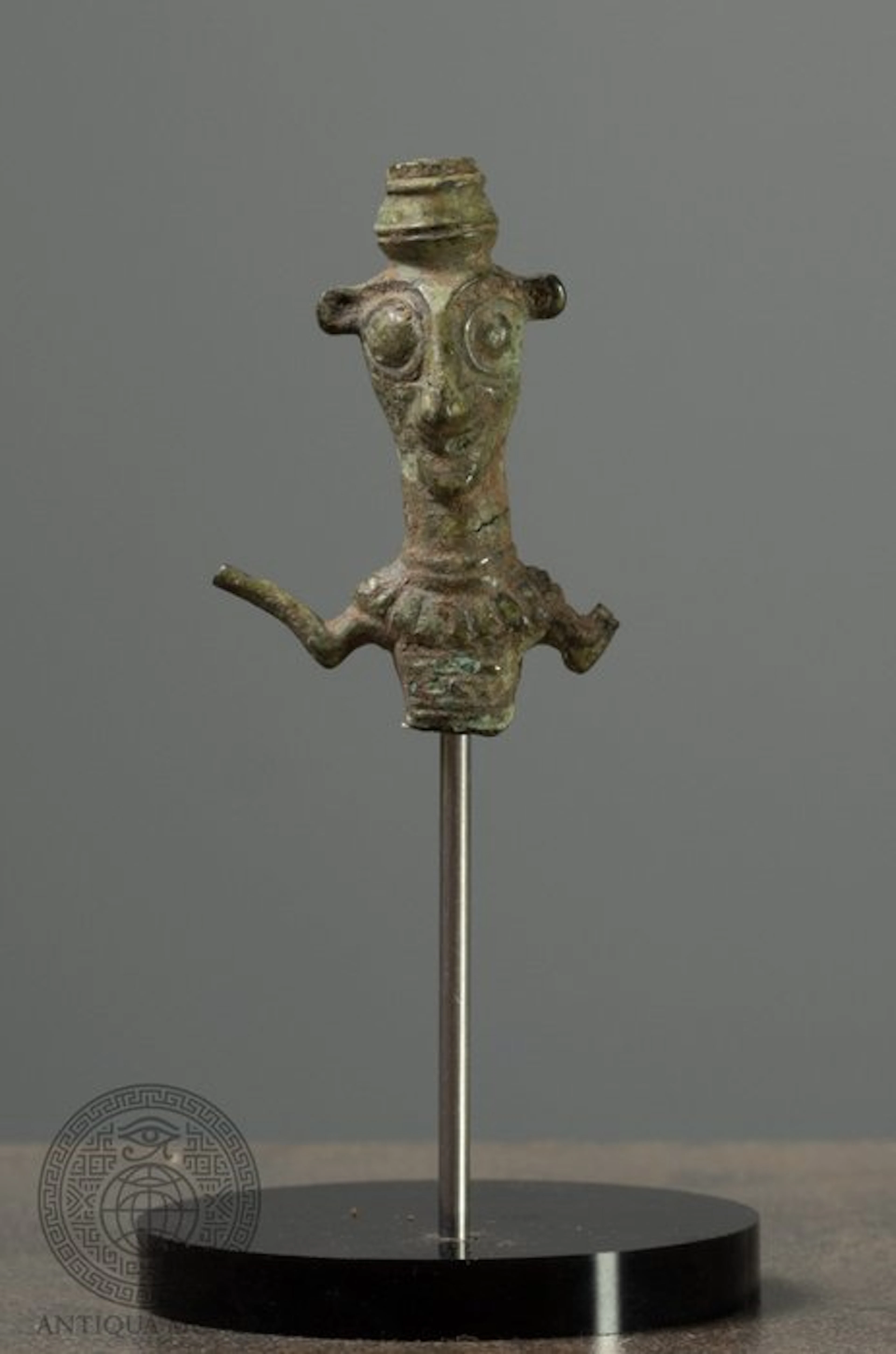 Levant Bronze Canaanite Bronze Statuette of a Deity with Raised Arms - 5.5 cm
