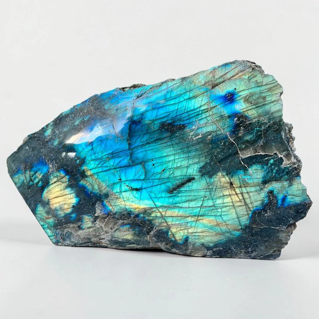 Iridescent Natural Labradorite – Exceptional Blue and...