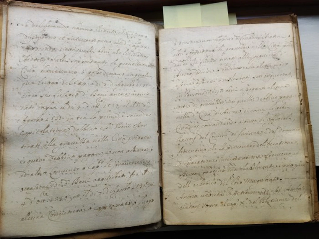 Annibale Bacci - Memorie aretine — manoscritto età di Arezzo - 1700