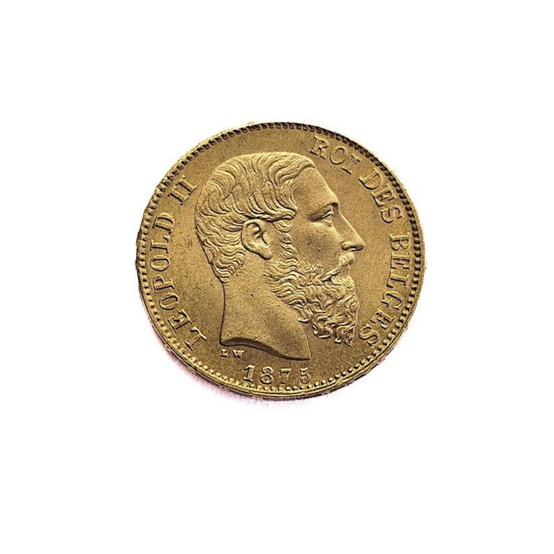 Belgium. Leopold II. 20 Francs 1875 Leopold II