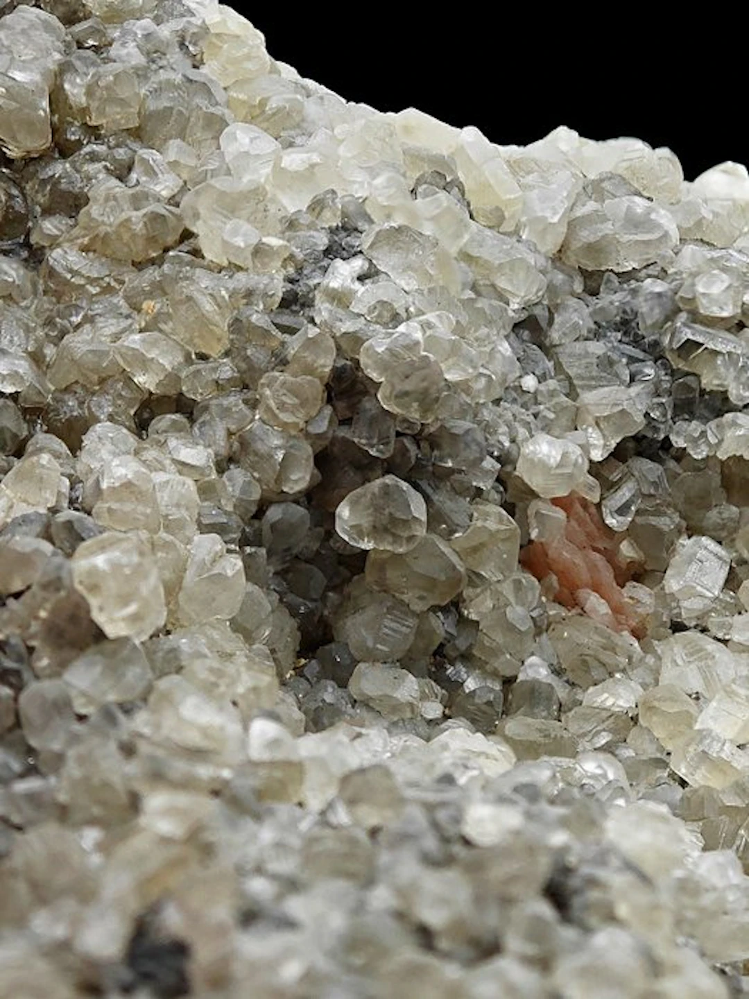 Cerussite aesthetic with pink barite on galena