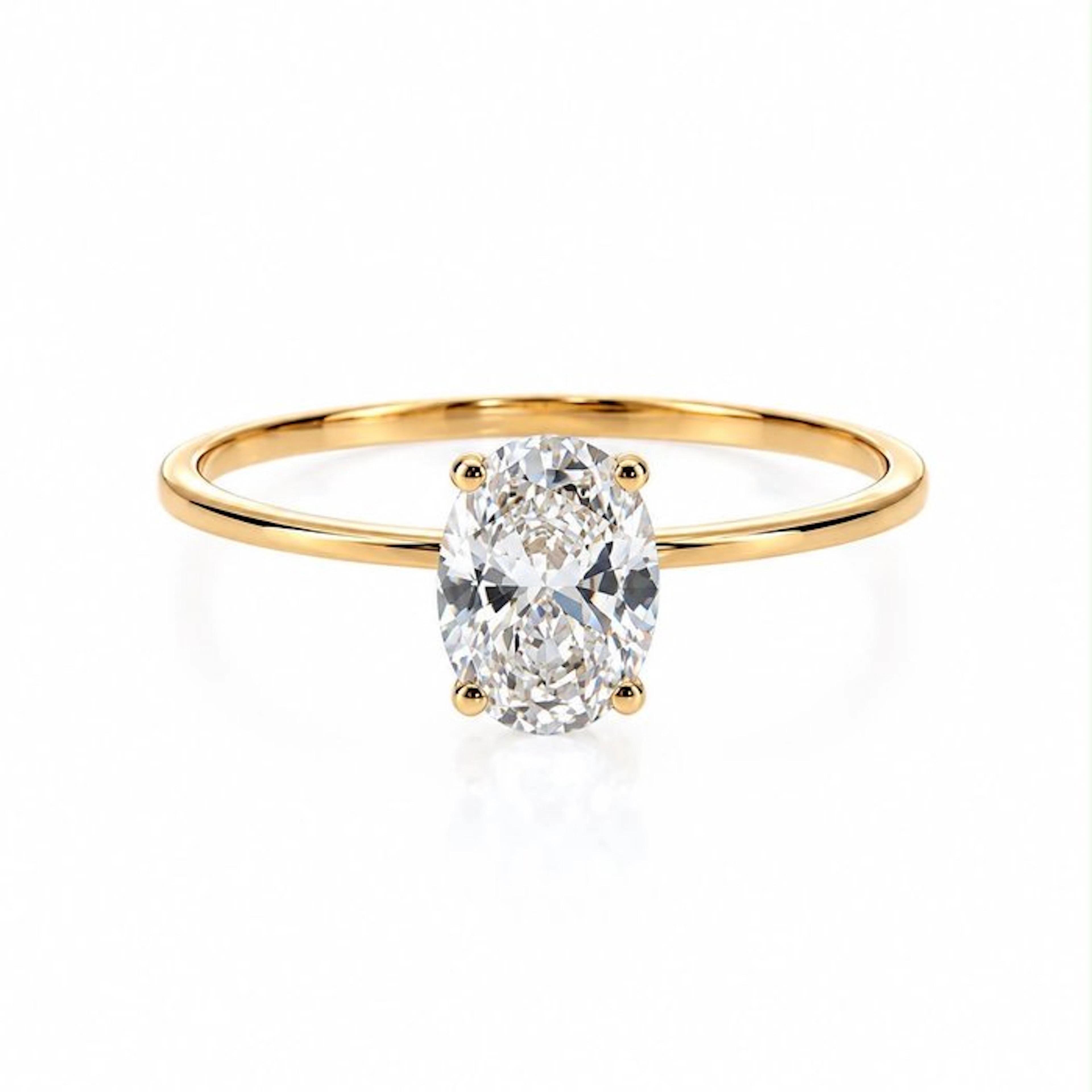 No reserve price - Ring - 14 kt. Yellow gold - 1.07ct. tw. Diamond (Lab-grown)