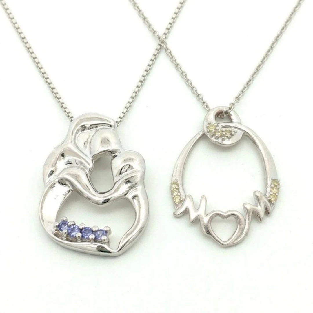 No reserve price - 2 piece jewellery set Silver - 0.28ct