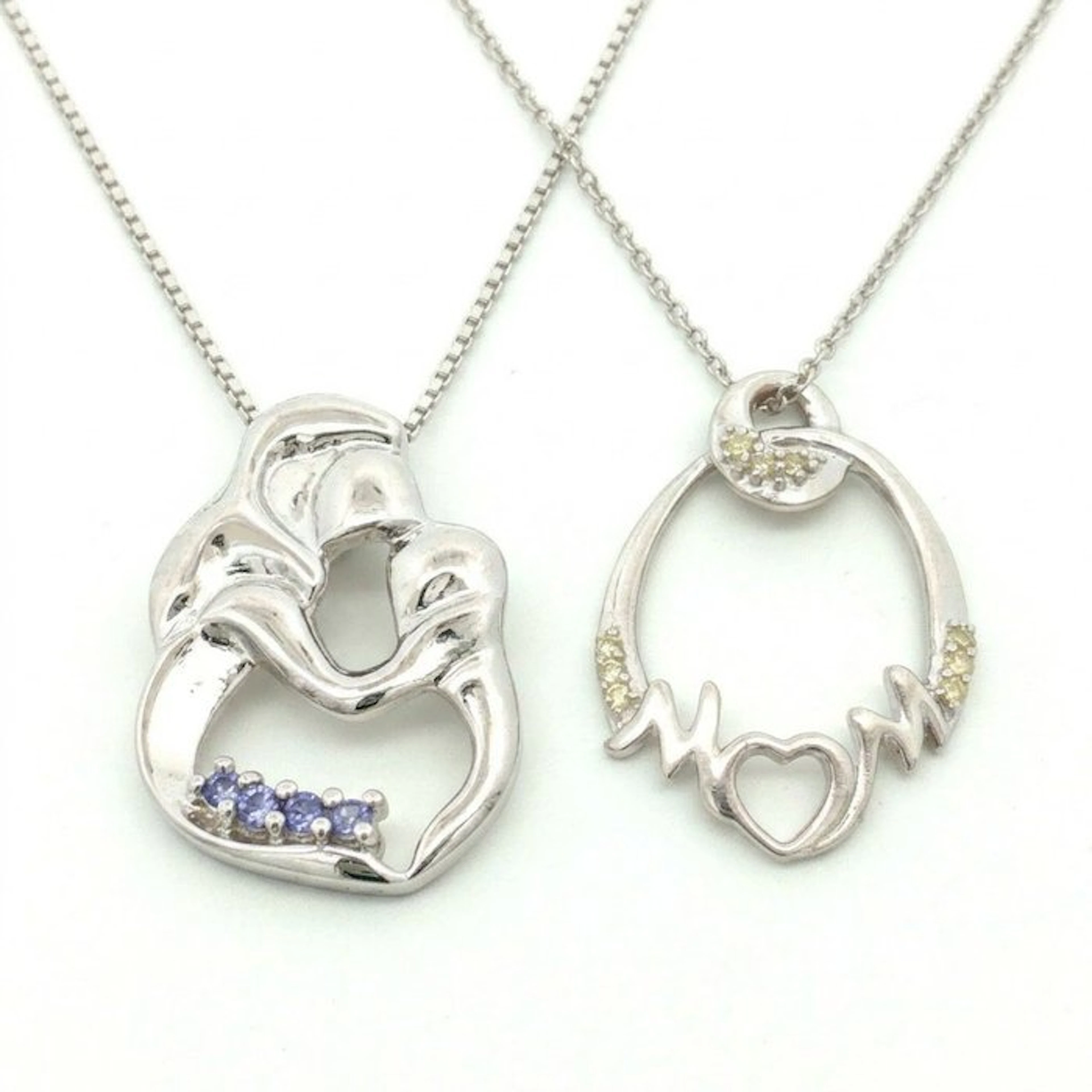 No reserve price - 2 piece jewellery set Silver - 0.28ct