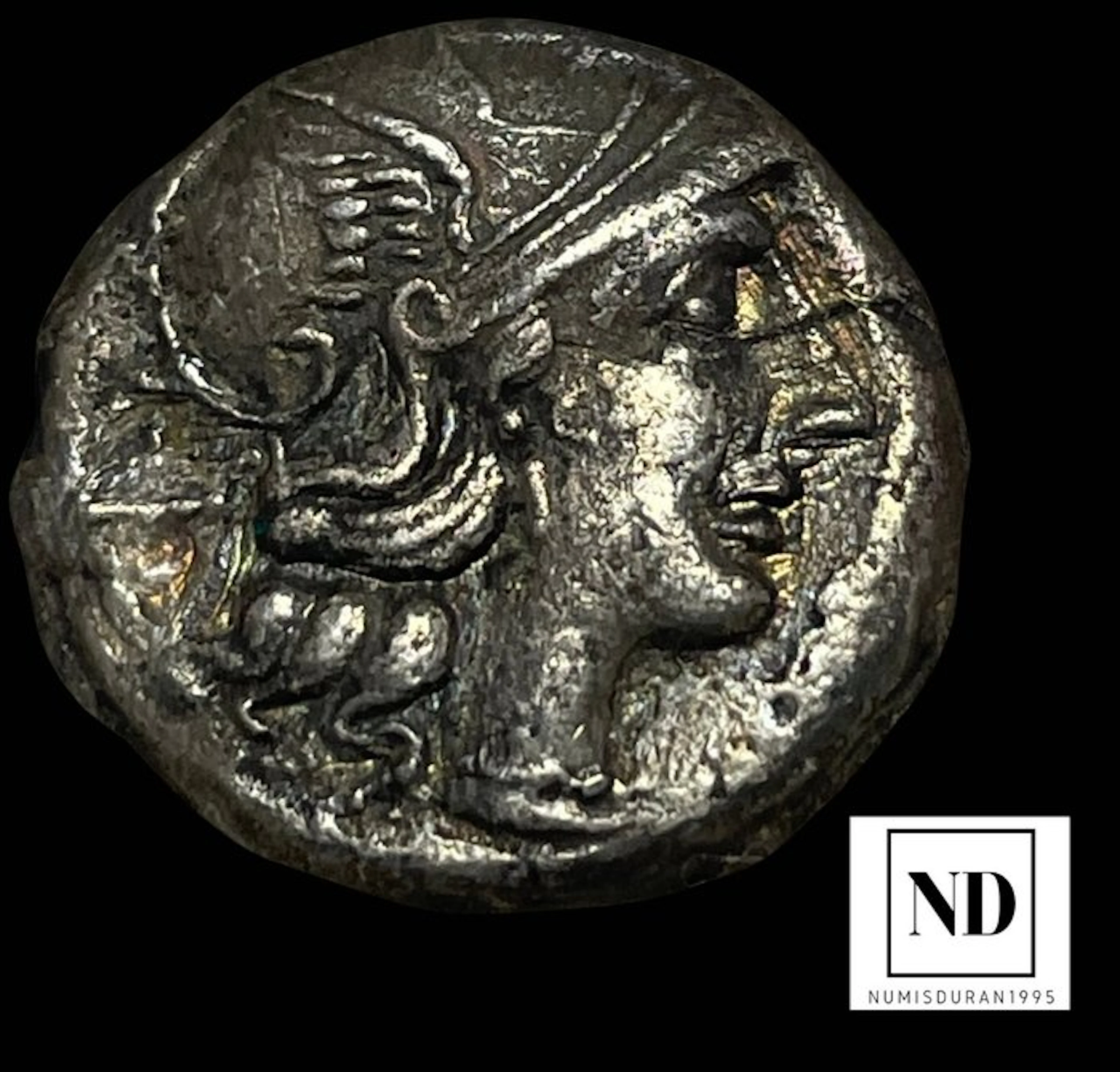 Roman Republic. Pinarius Natta, 155 BC. Denarius Roma