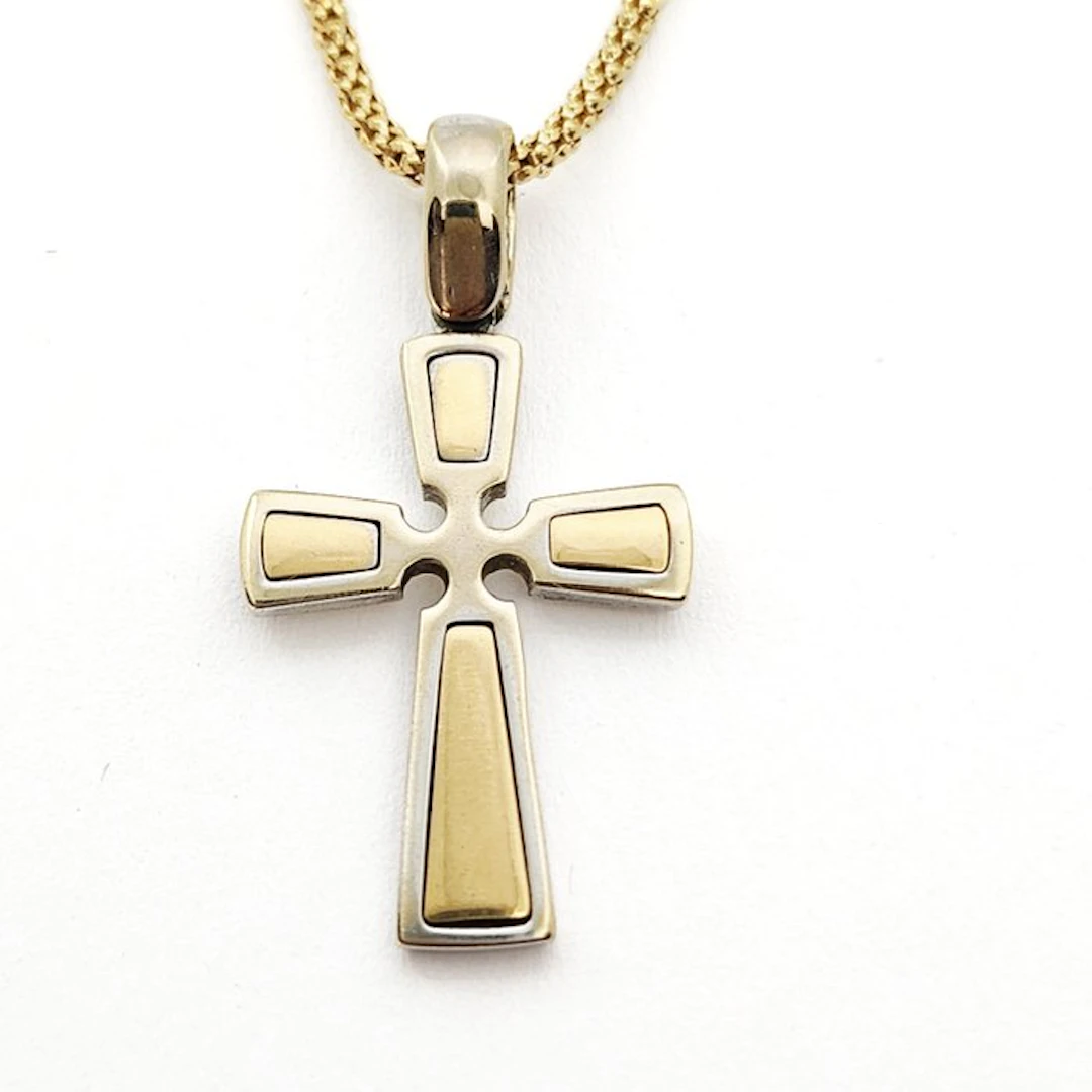 Necklace with pendant - 18 kt. Yellow gold, White gold