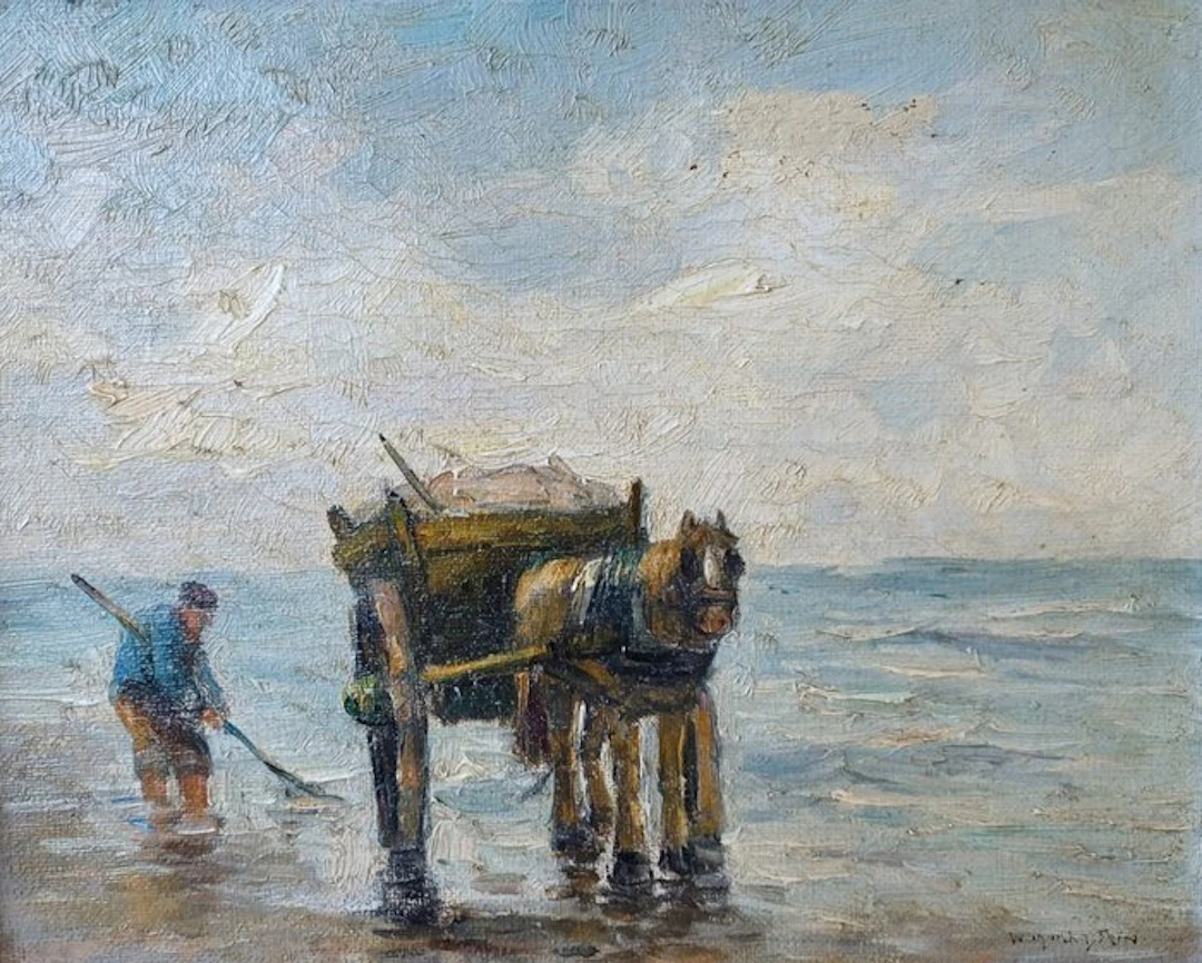 Hollandse School (XX), gesigneerd W. Markestein - Schelpenvisser