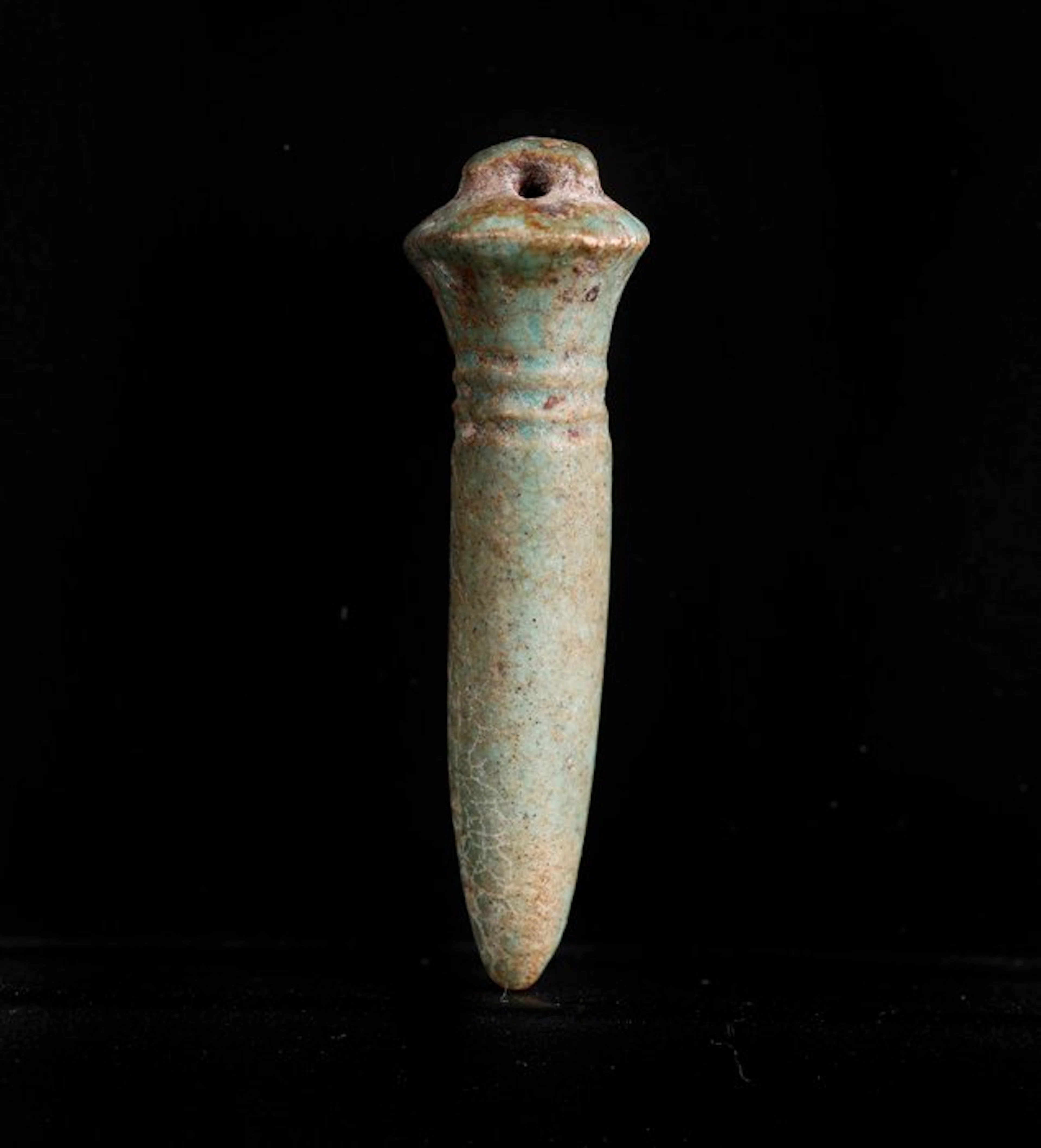 Ancient Egypt, papyrus faience amulet - 3.3 cm