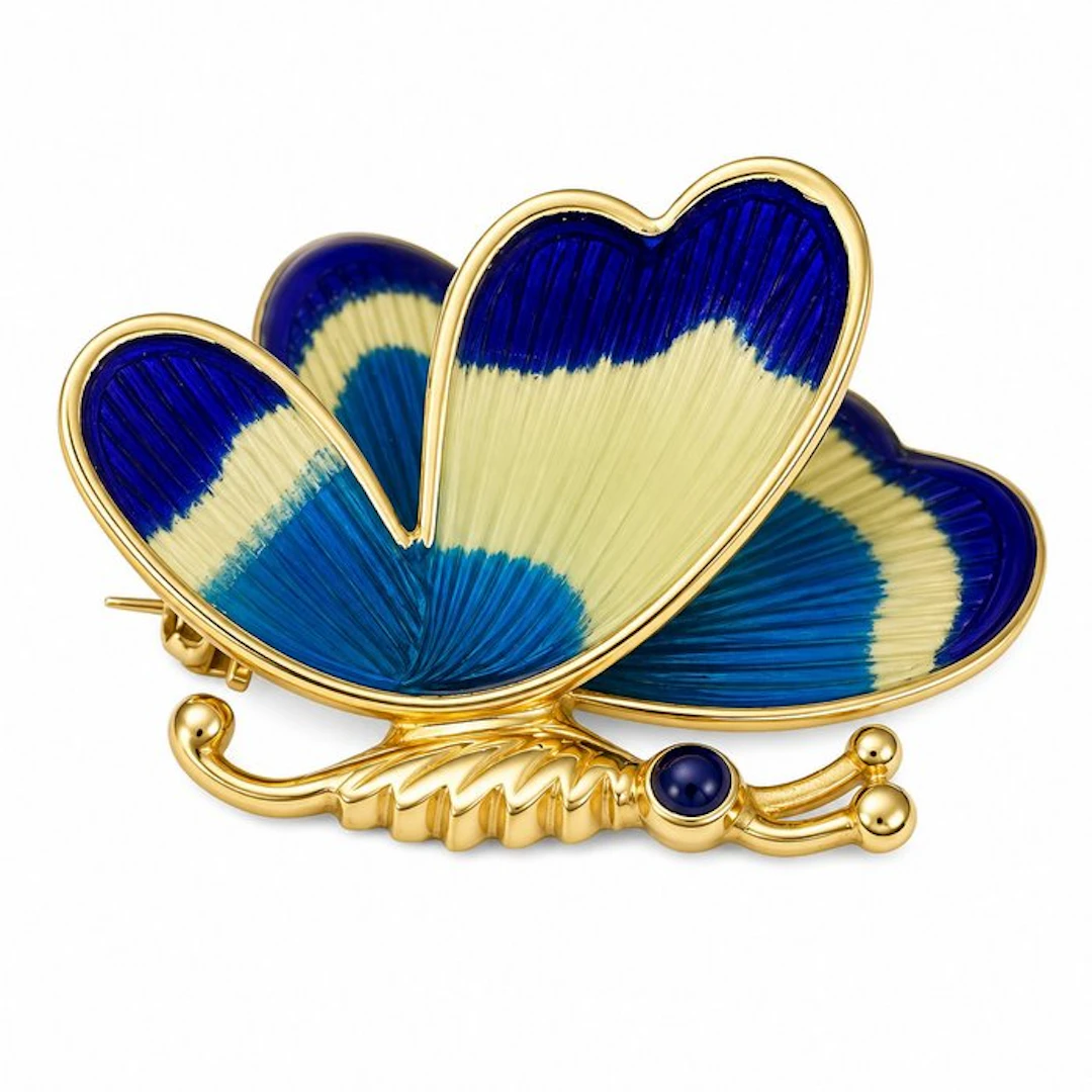 Brooch - 18 kt. Yellow gold - Made in Italy - Handmade