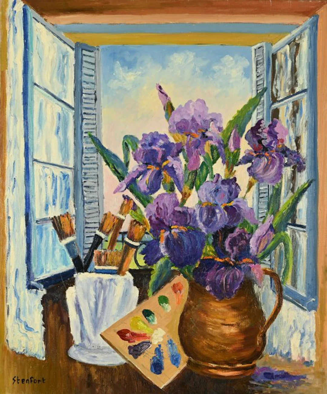 Christiane Stenfort (née en 1940) - Iris du peintre