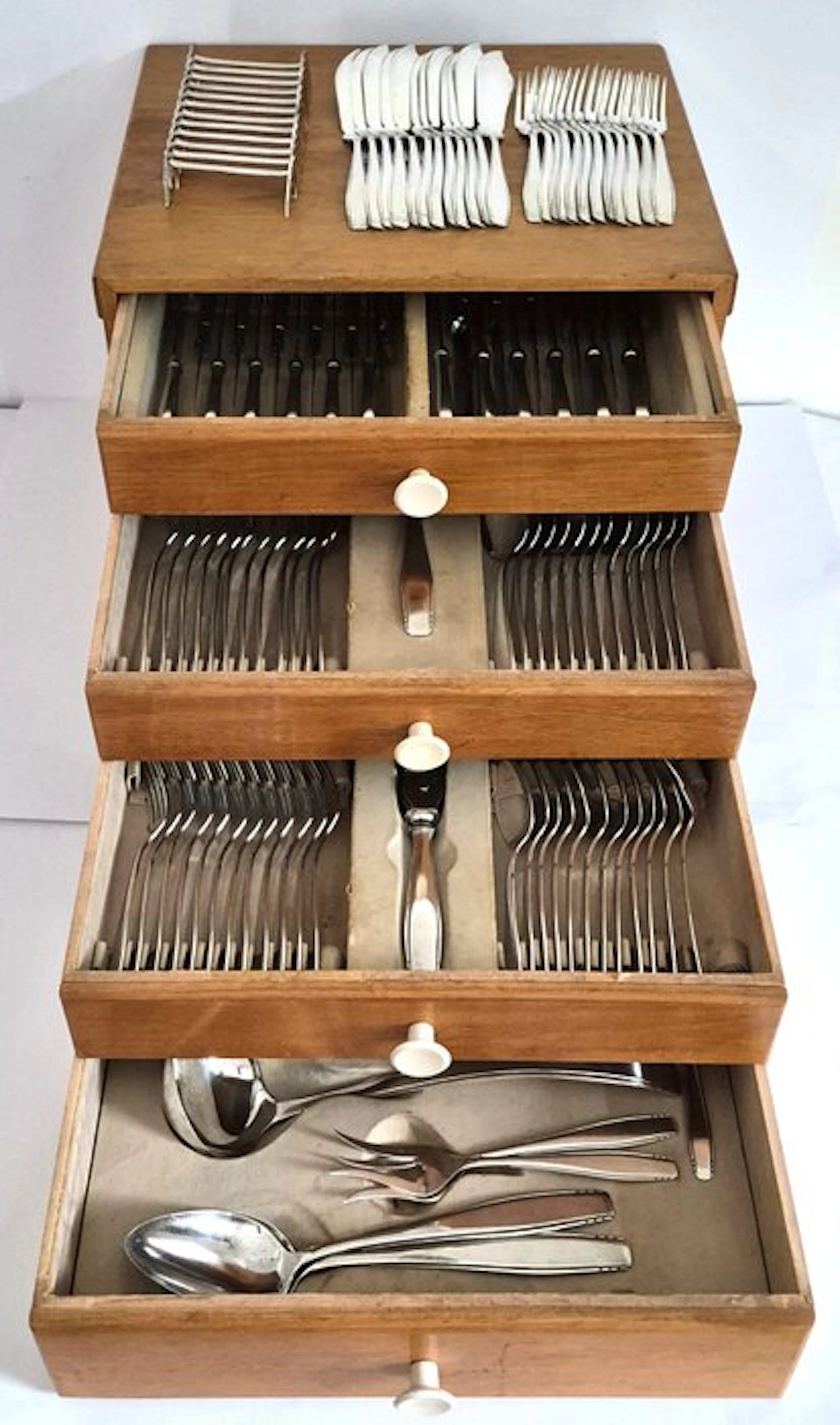 GERO - Georg Nilsson - Cutlery set for 12 (121) - in the original wooden case