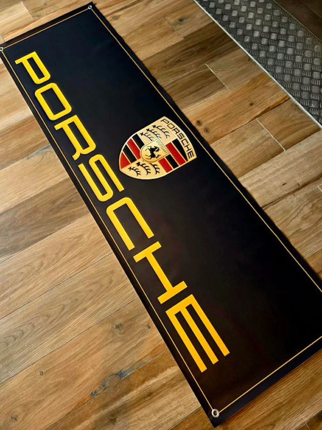 Banner - Porsche - Bannière Professionnel Pvc en 500 g/m² !! – 200 x 60 cm