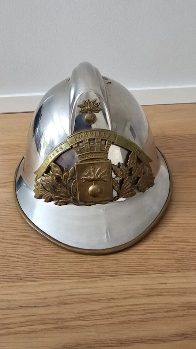 France - Military helmet - Antique French firefighter...