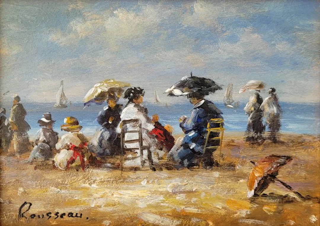 Camille Rousseau (1949) - Les élégantes à la plage ~...