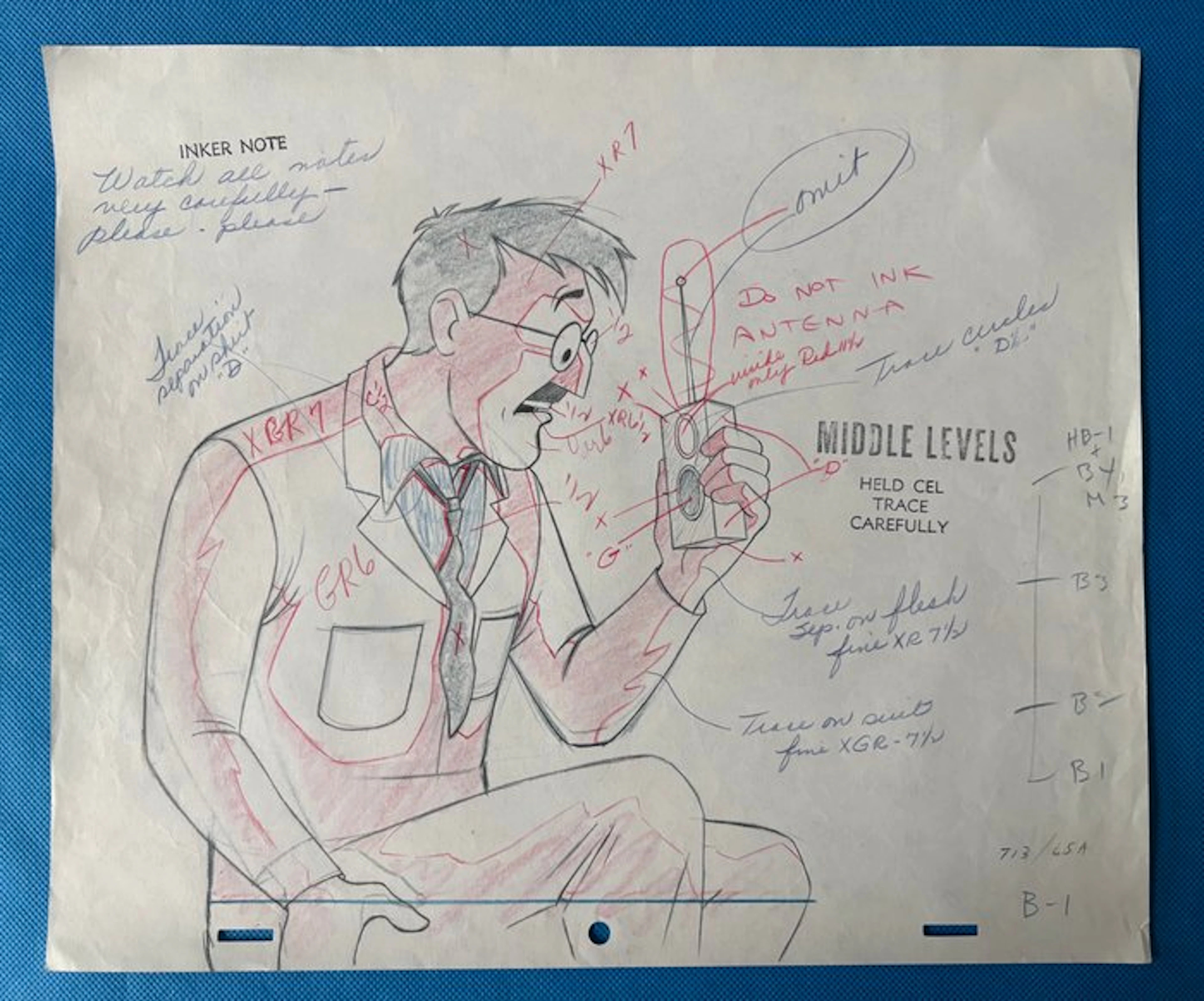 Tintin - Dessin sur celluloïd d'animation – Les Aventures...