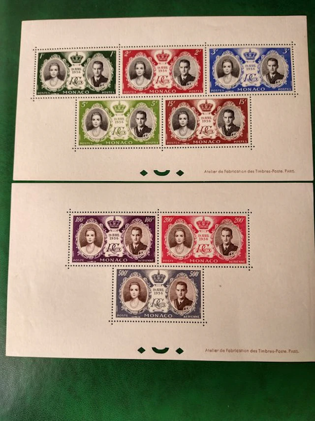 Monaco 1956 - Proof sheets x 2 + full set Royal Wedding. - Royal wedding