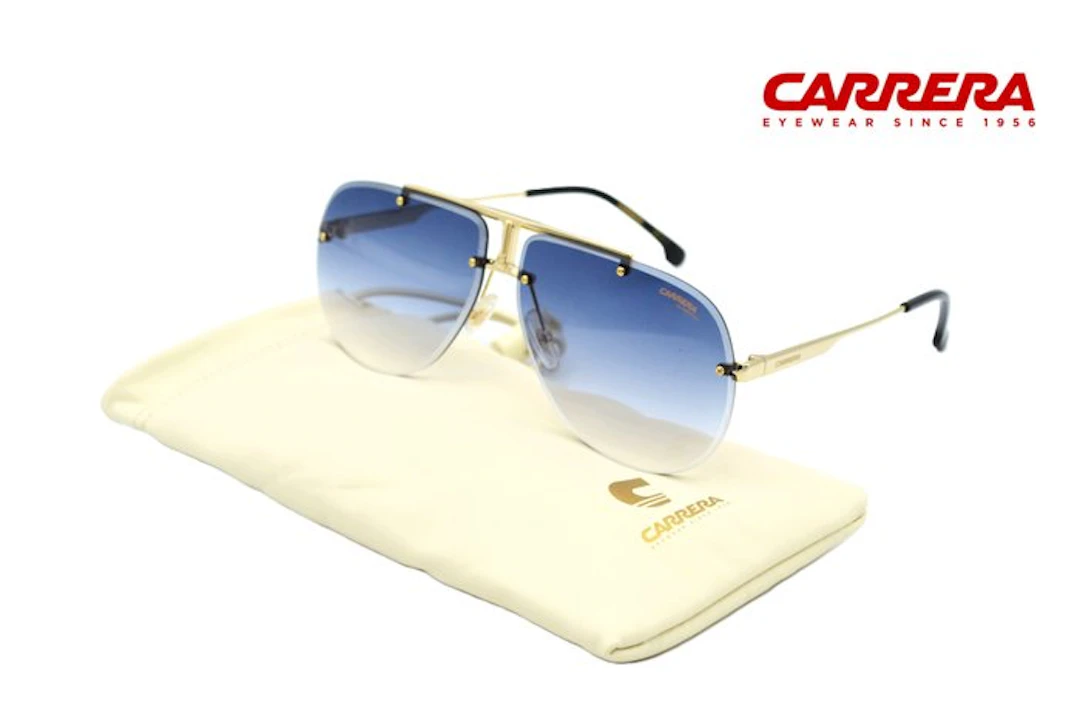 Carrera - 1052S RHL08 - Gold Metal Rimless Design - Blue...
