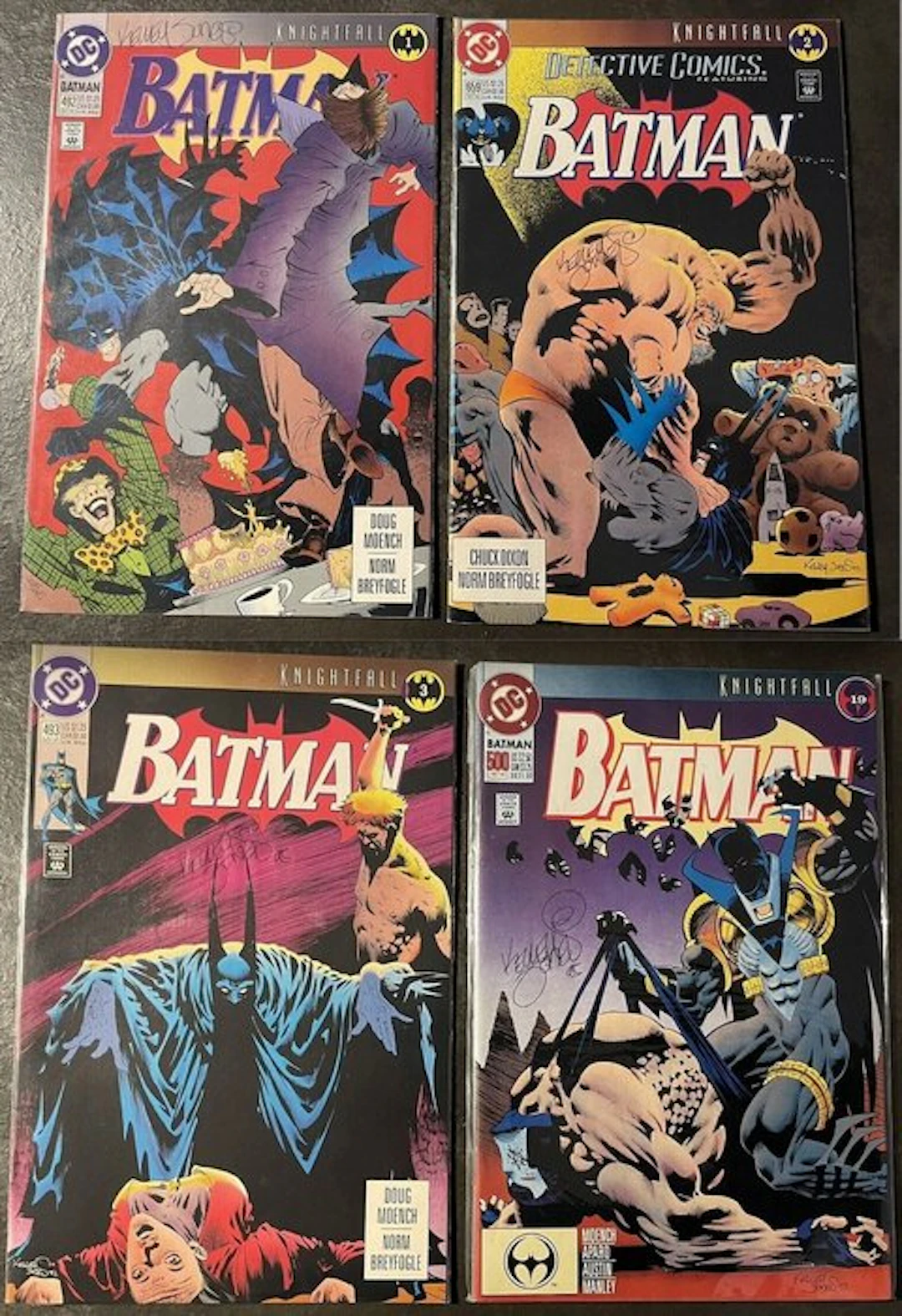 DC Comics RARE LOT - BATMAN “Knightfall” Kelly JONES “Signed” NM Books