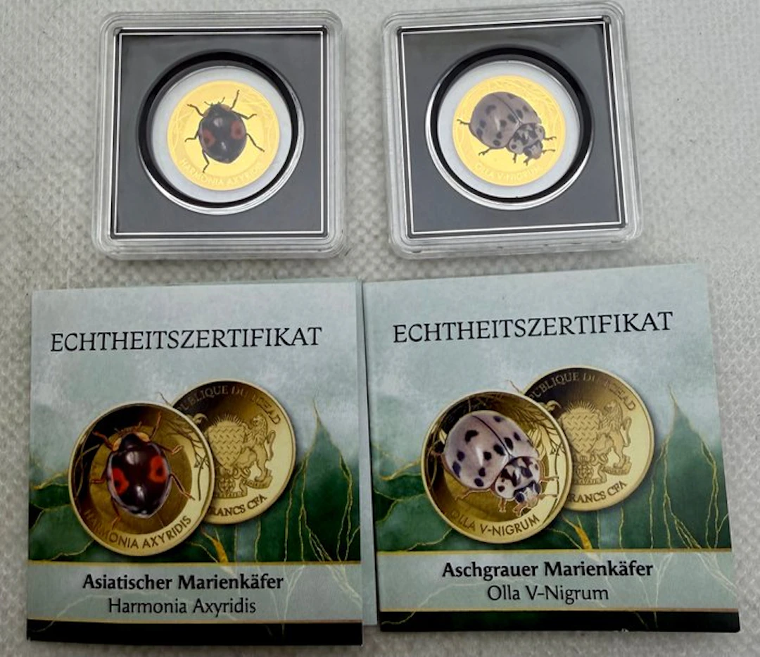 Chad. 3000 Francs Harmonia & Olla , 2 x 1/1000 Oz (No reserve price)