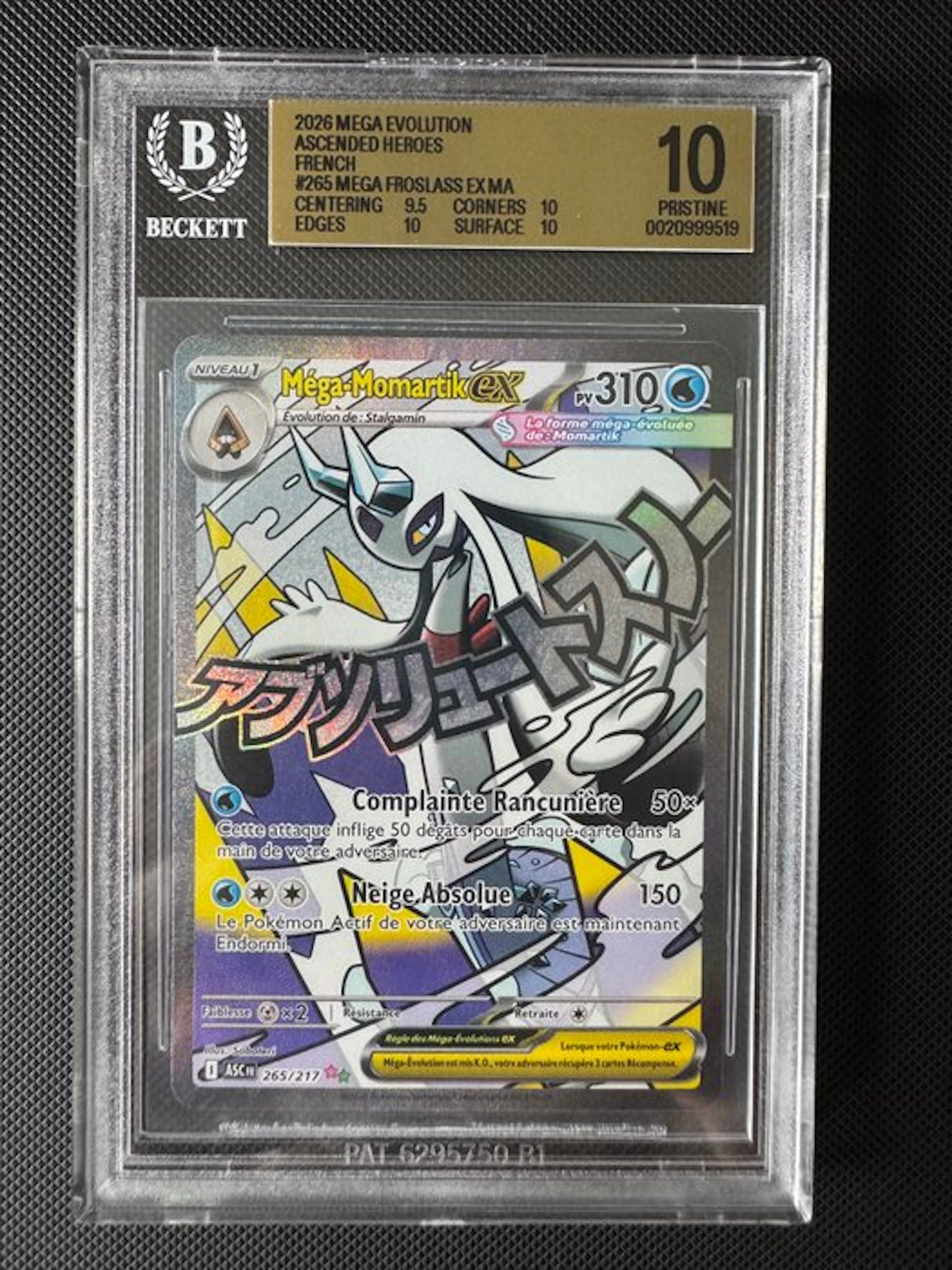 Pokémon - 1 Graded card - Mega Froslass EX 265/217 - Beckett 10