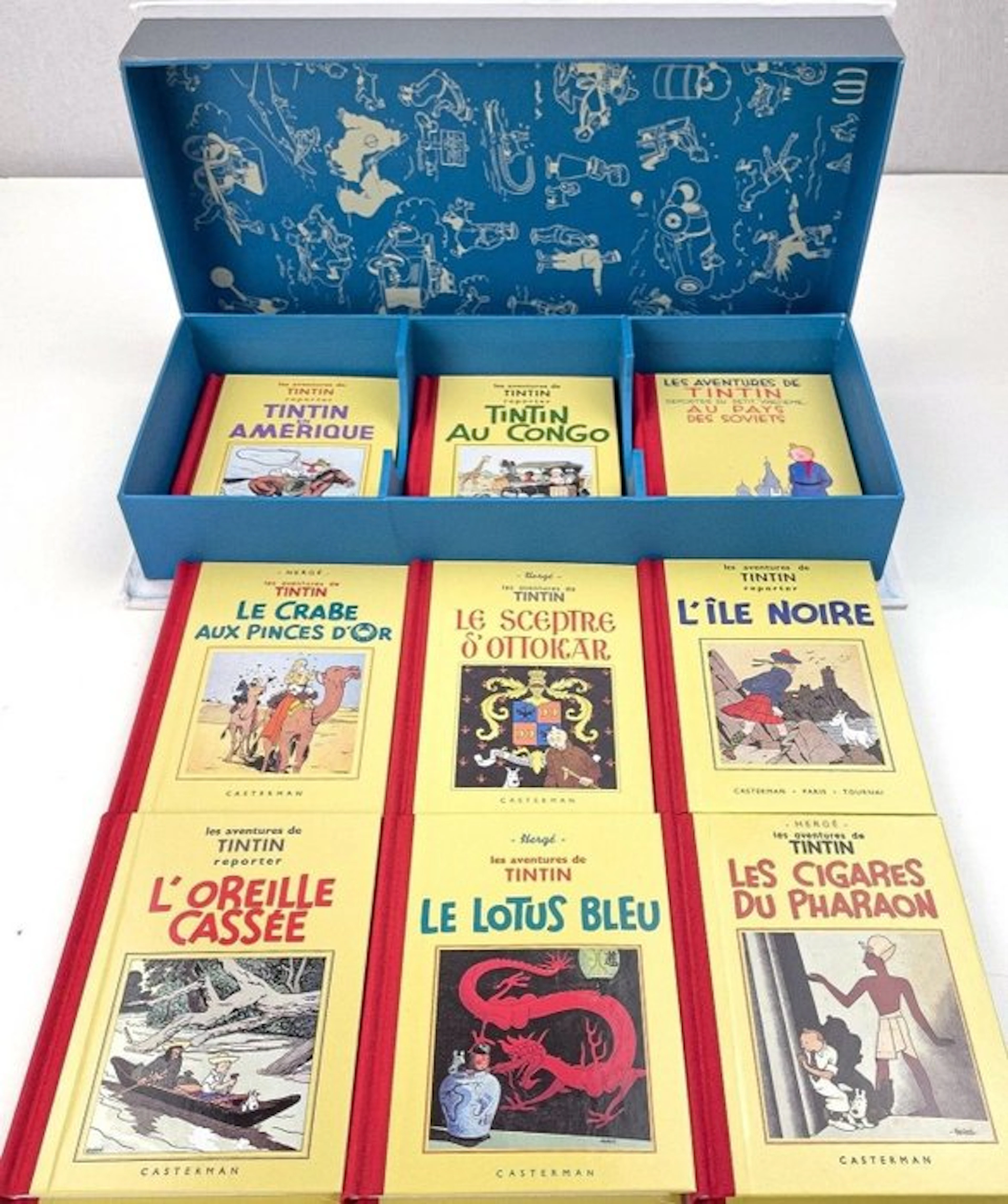 Tintin - Set of 9 Mini Black-and-White Facsimiles - - 1987