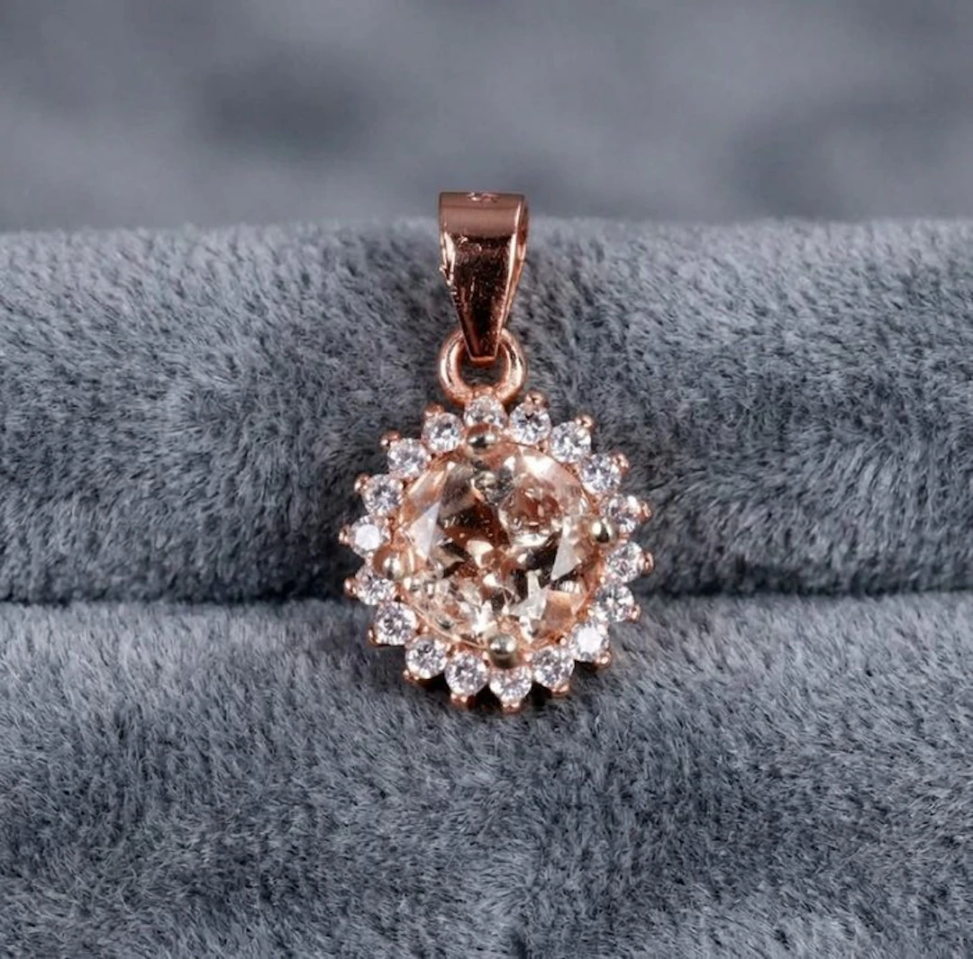 No reserve price - Pendant Silver - 1.00ct. tw. Morganite