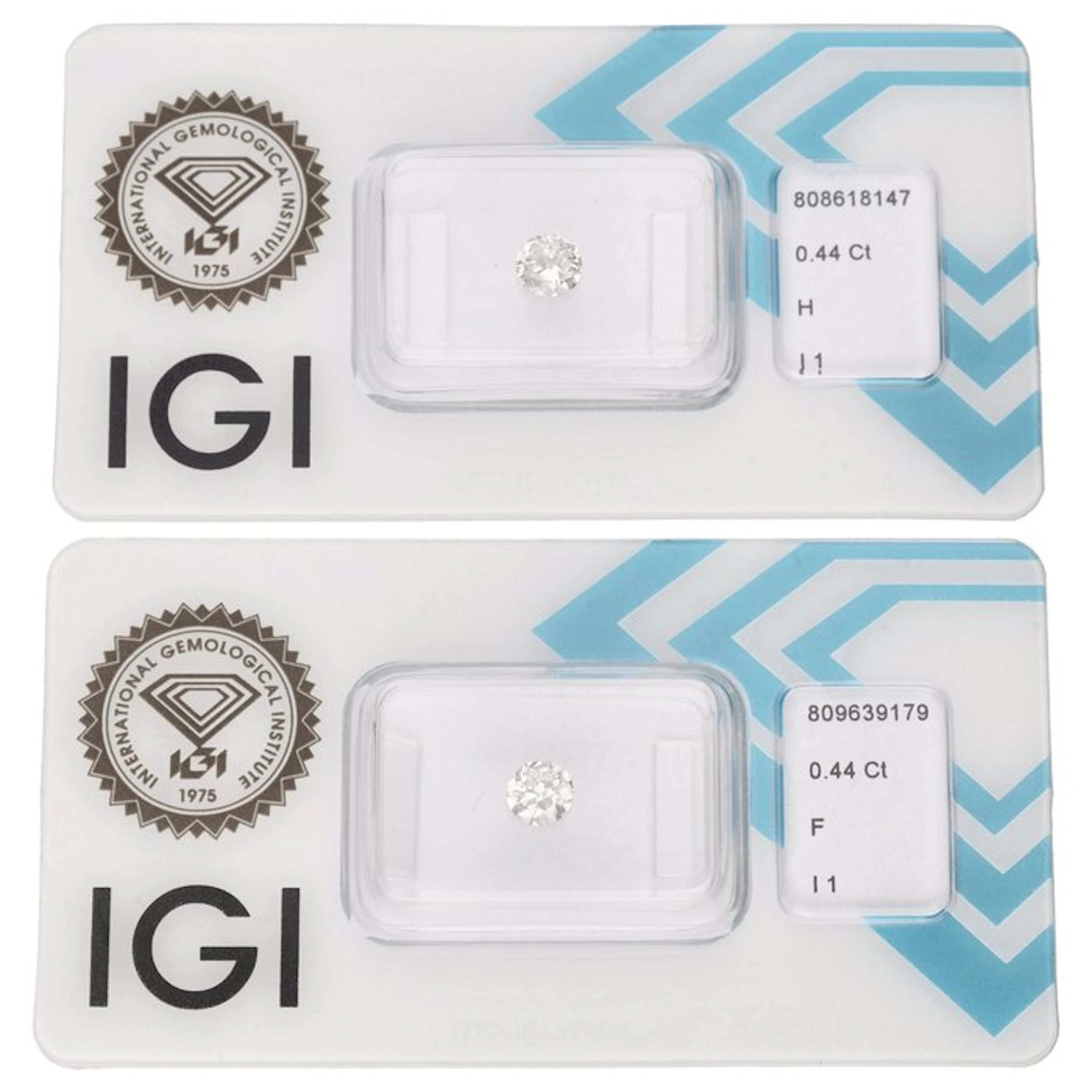 No reserve price - 2 pcs Diamond (Natural) - 0.88 ct - F