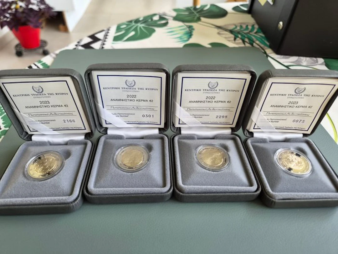 Cyprus. 2 Euro 2022/2023 (4 coins) Proof (No reserve price)
