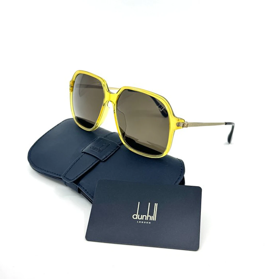 Alfred Dunhill - *NEW* - Yellow Acetate - Gold Metal - Sunglasses