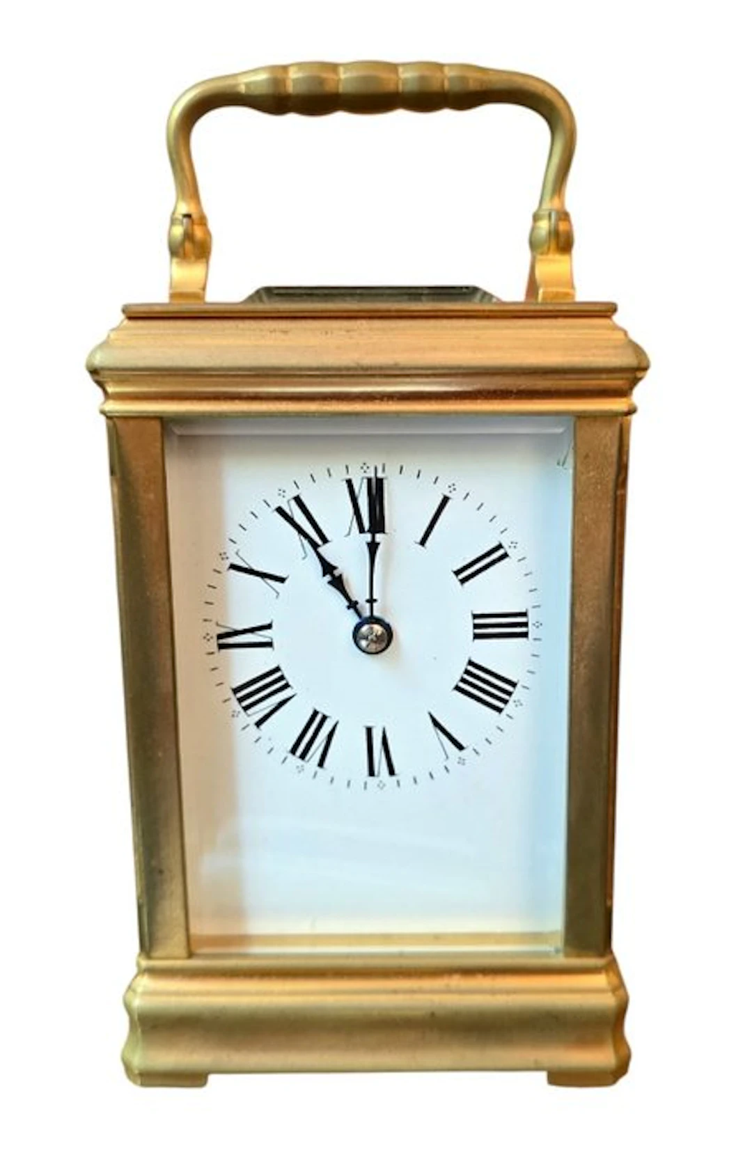 Carriage clock - Bronze, crystal, leather - 1910-1920