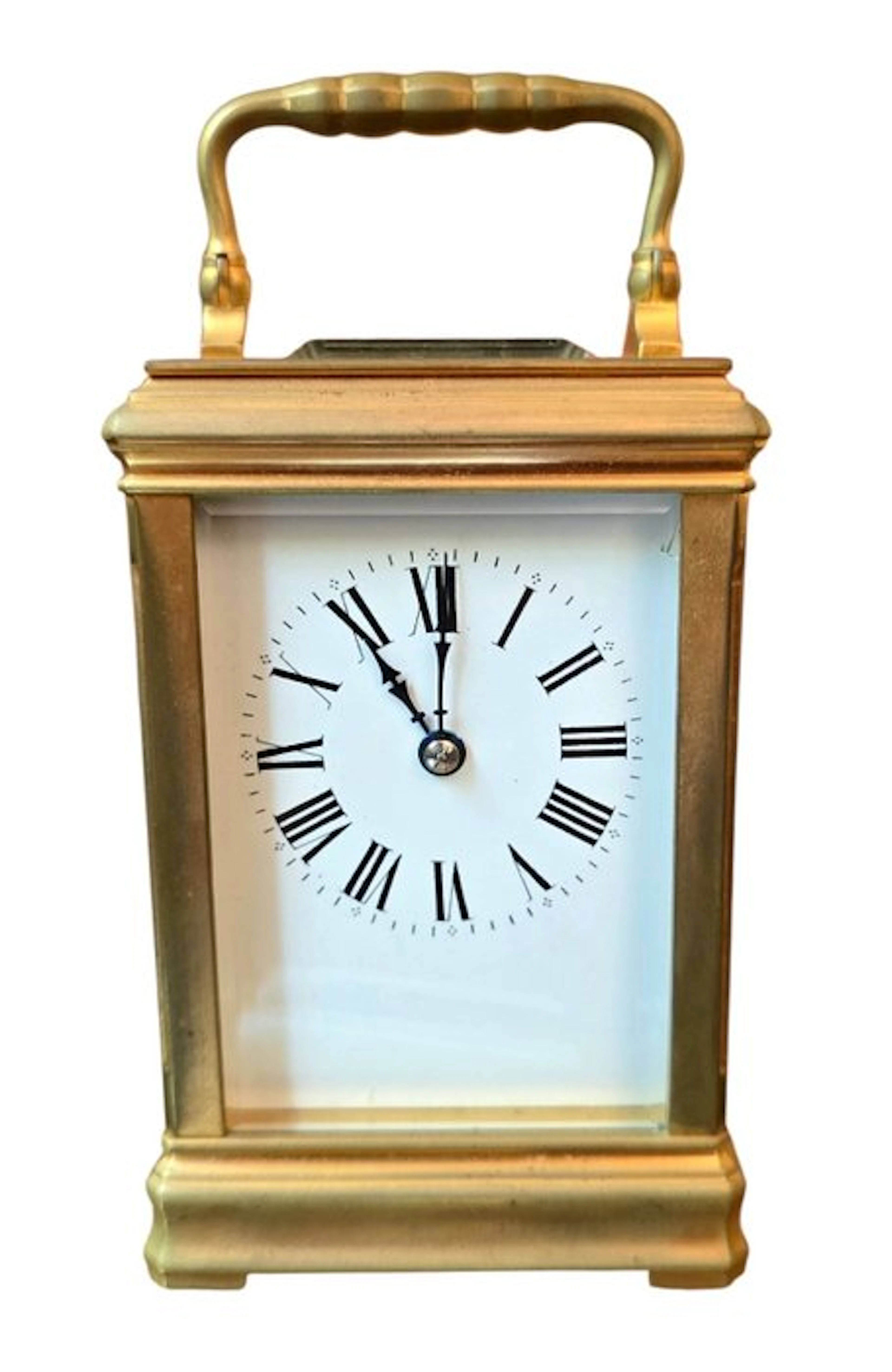 Carriage clock - Bronze, crystal, leather - 1910-1920