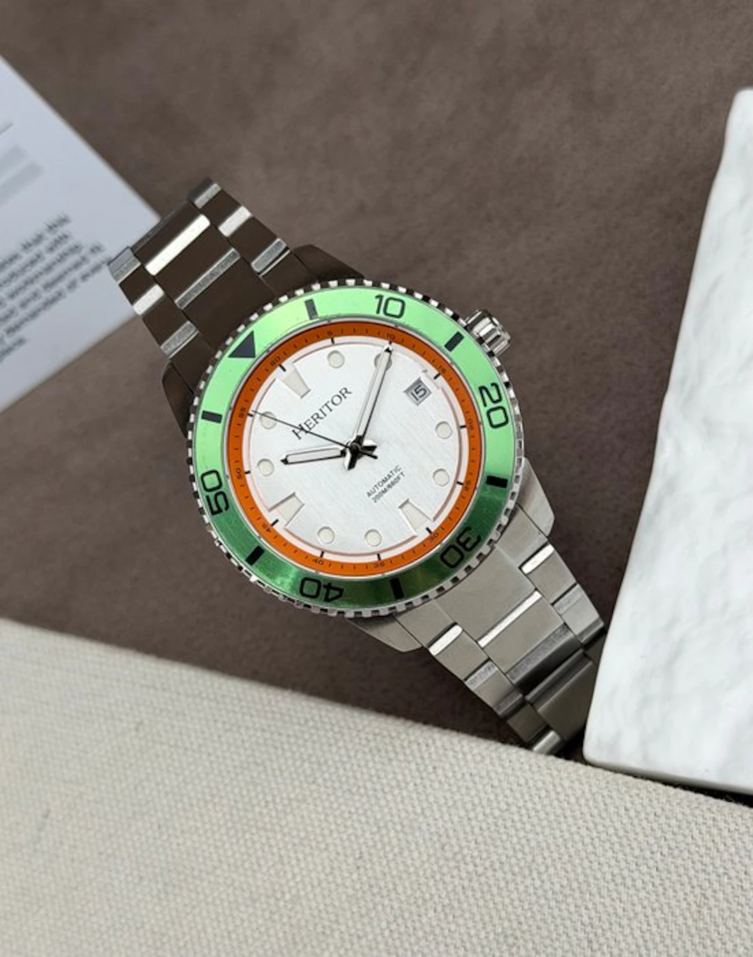 Heritor - Automatic Bexley Date - Green/Silver - No...