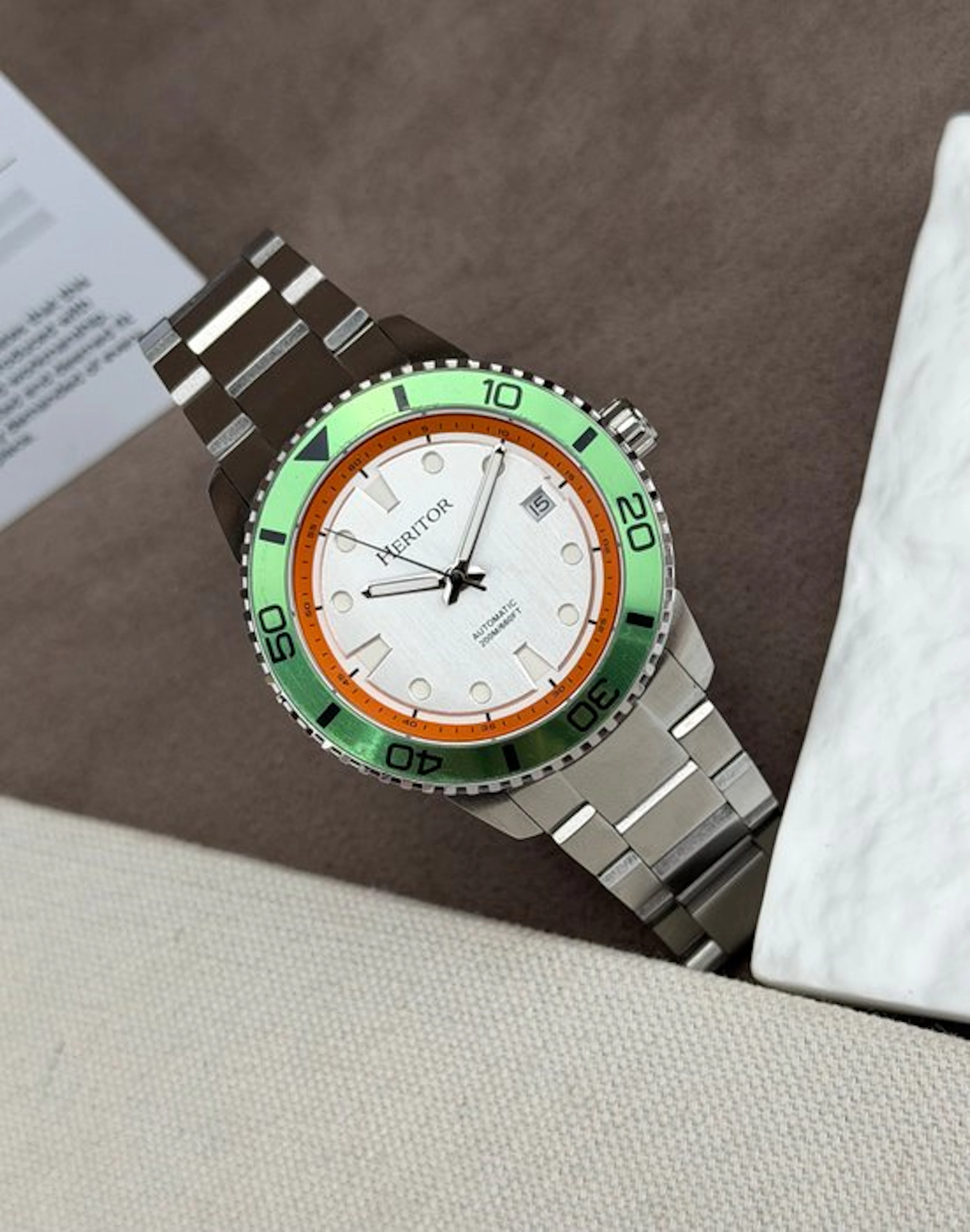 Heritor - Automatic Bexley Date - Green/Silver - No...