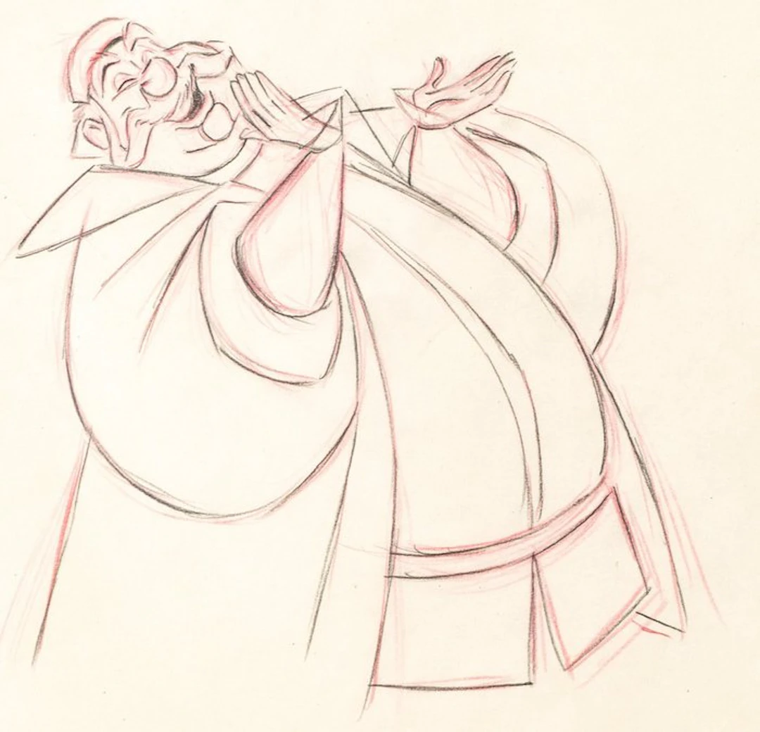 Walt Disney - King Hubert Animation Drawing - Sleeping Beauty (1959)