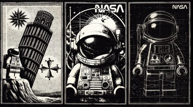Æ (XX-XXI) - Set of 3 – LEGO Space Series – “Silent Orbit...