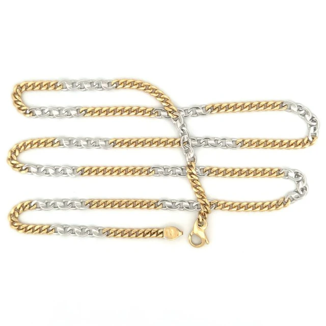 Vieri - Necklace - Full Link Chain - 24.3 g - 18 kt. White gold, Yellow gold