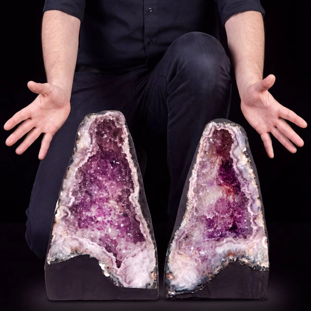 Amethyst - 39x21x16 cm - Matched Pair - Geode- 19.8 kg