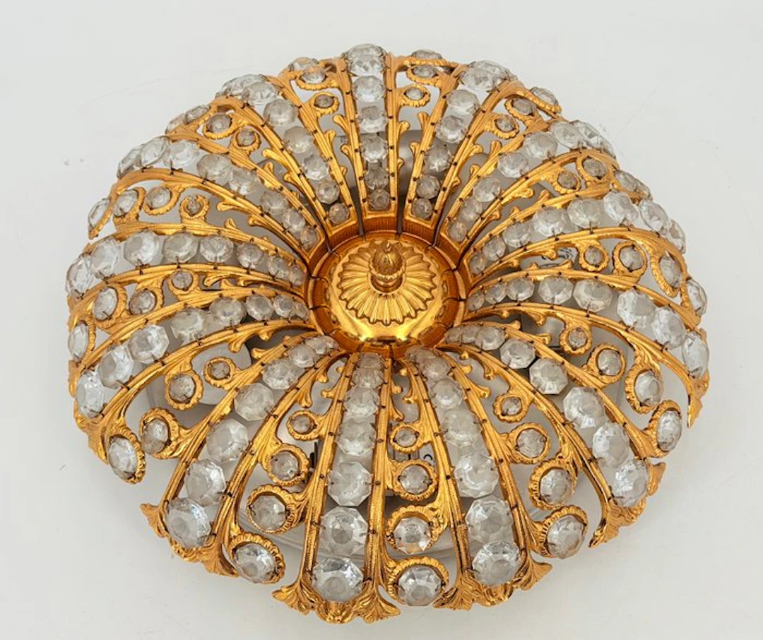 Peris Andreu/Riperlamp - Ceiling lamp - Spider - Brass, Crystal - Golden Design
