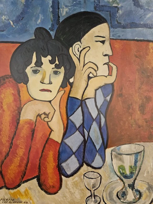 Escuela Cubista Europea (XX) Imitación de Picasso - Los dos Saltimbanquis
