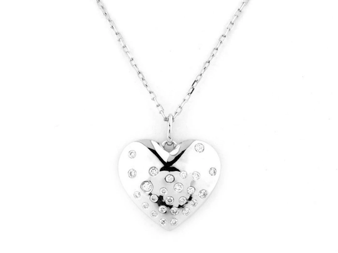 Necklace with pendant - 14 kt. White gold - 0.20ct. tw. Diamond (Natural)