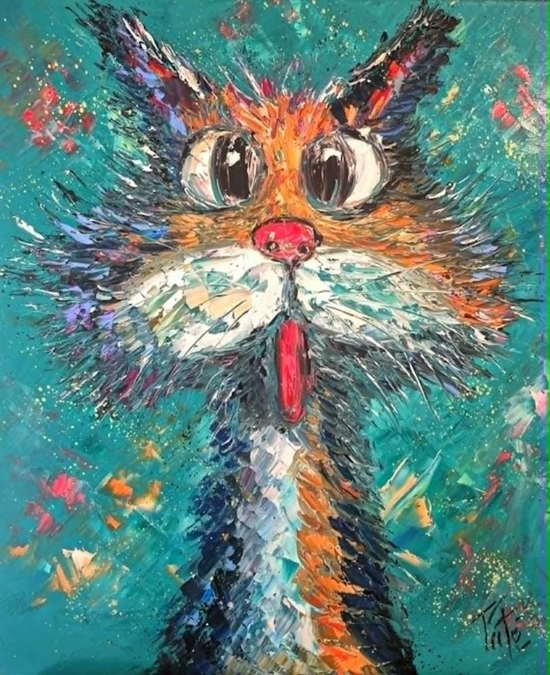 Laurent Pate (1970) - Cat in blue