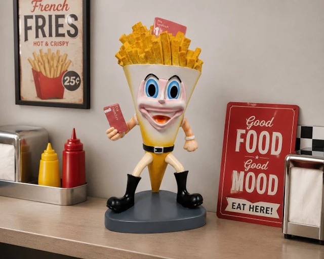 Statue, Belgium paper cone for fries - 44 cm - polyresin