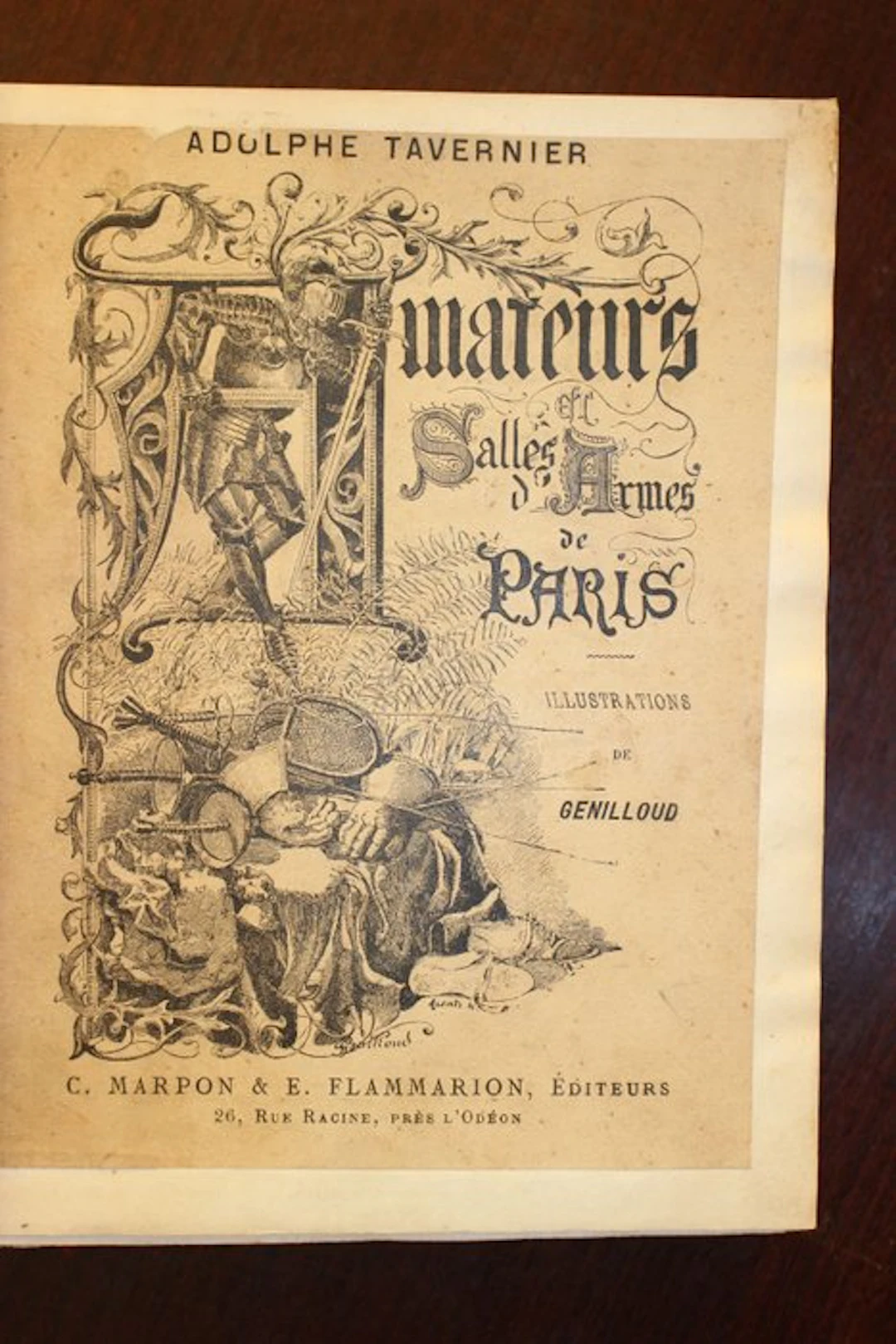 [Escrime] Adolphe Tavernier - Amateurs et Salles d'Armes de Paris [EO