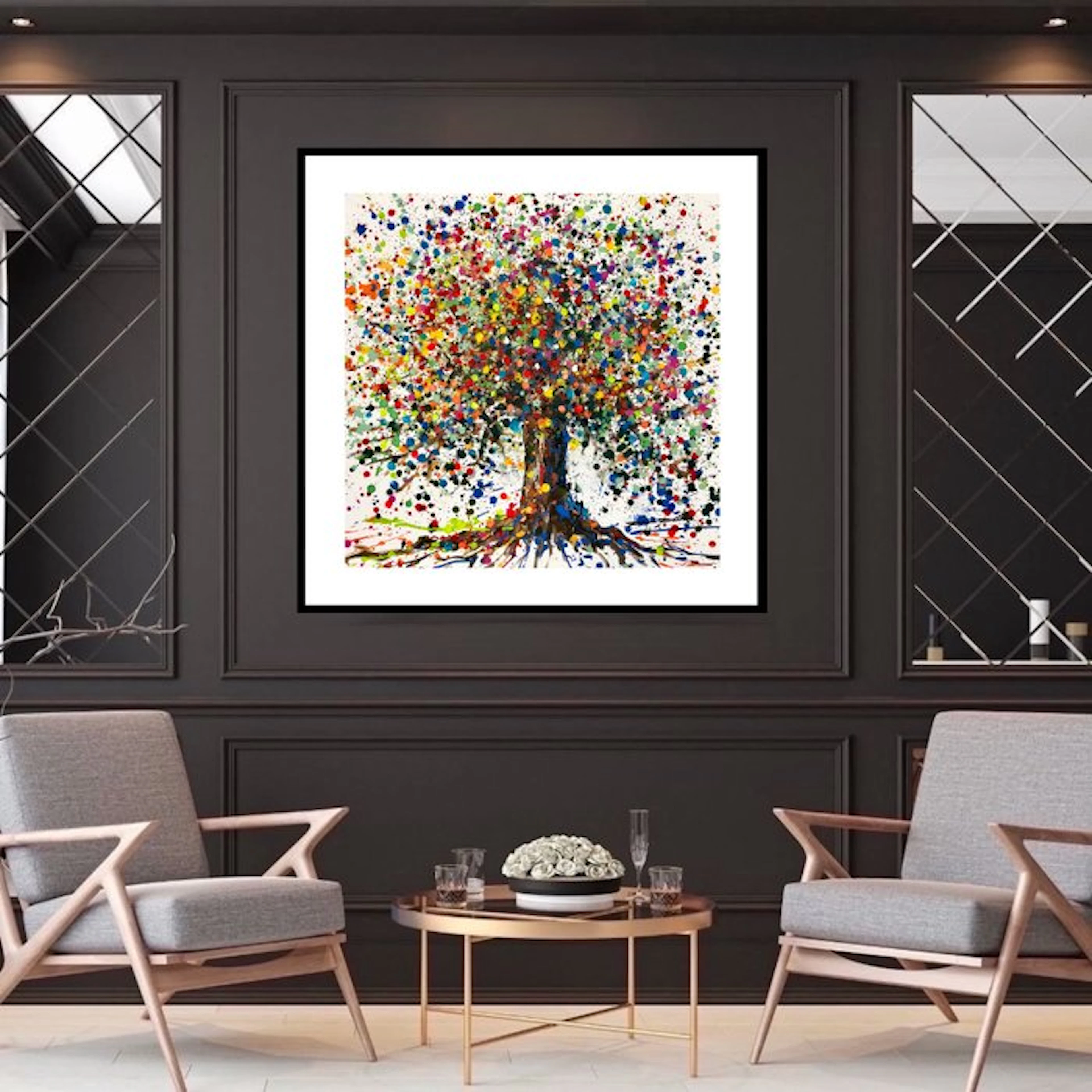 Dam Domido - Ready to hang - Arbre de vie - 80x80x3.5 cm