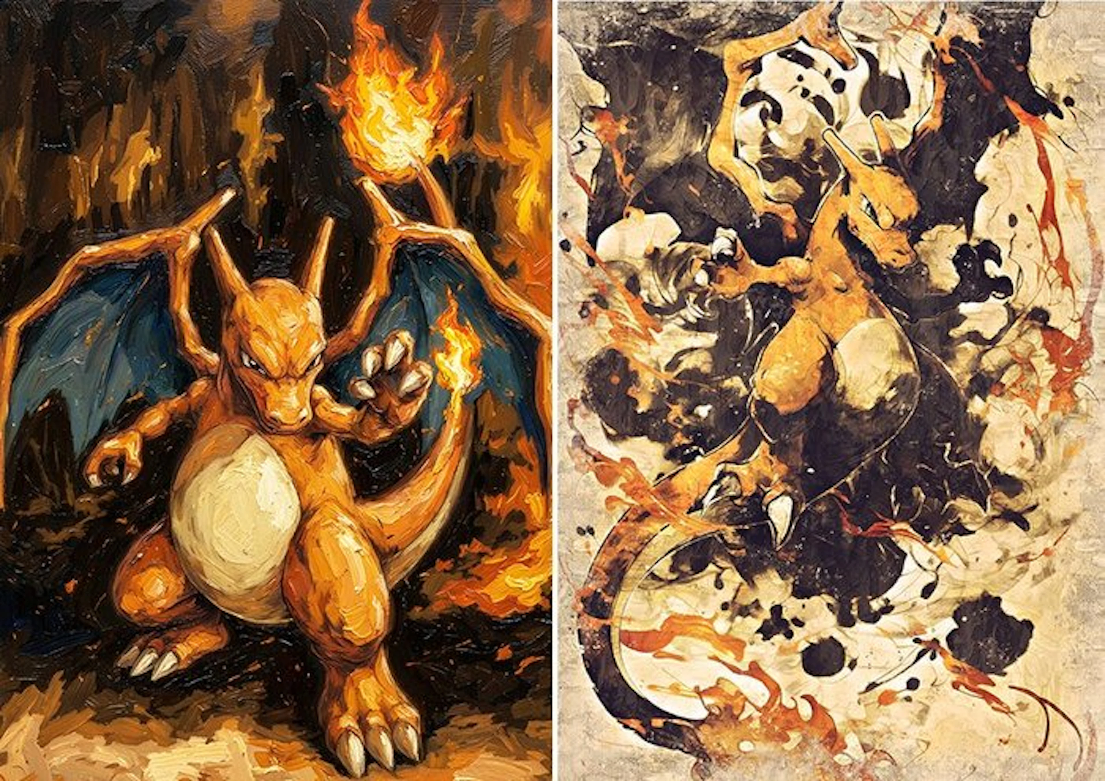 Boriani - 2 X Pokemon Charizard oil - limited edition 11/25