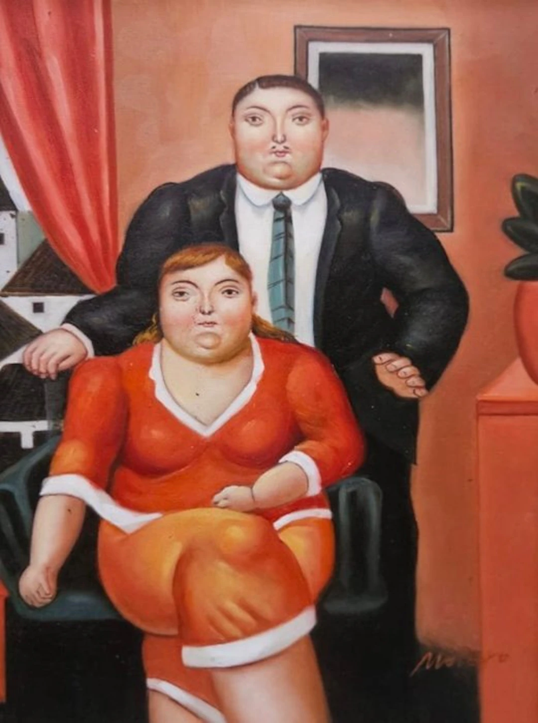 Scuola europea (XX), da Botero - Marito e moglie
