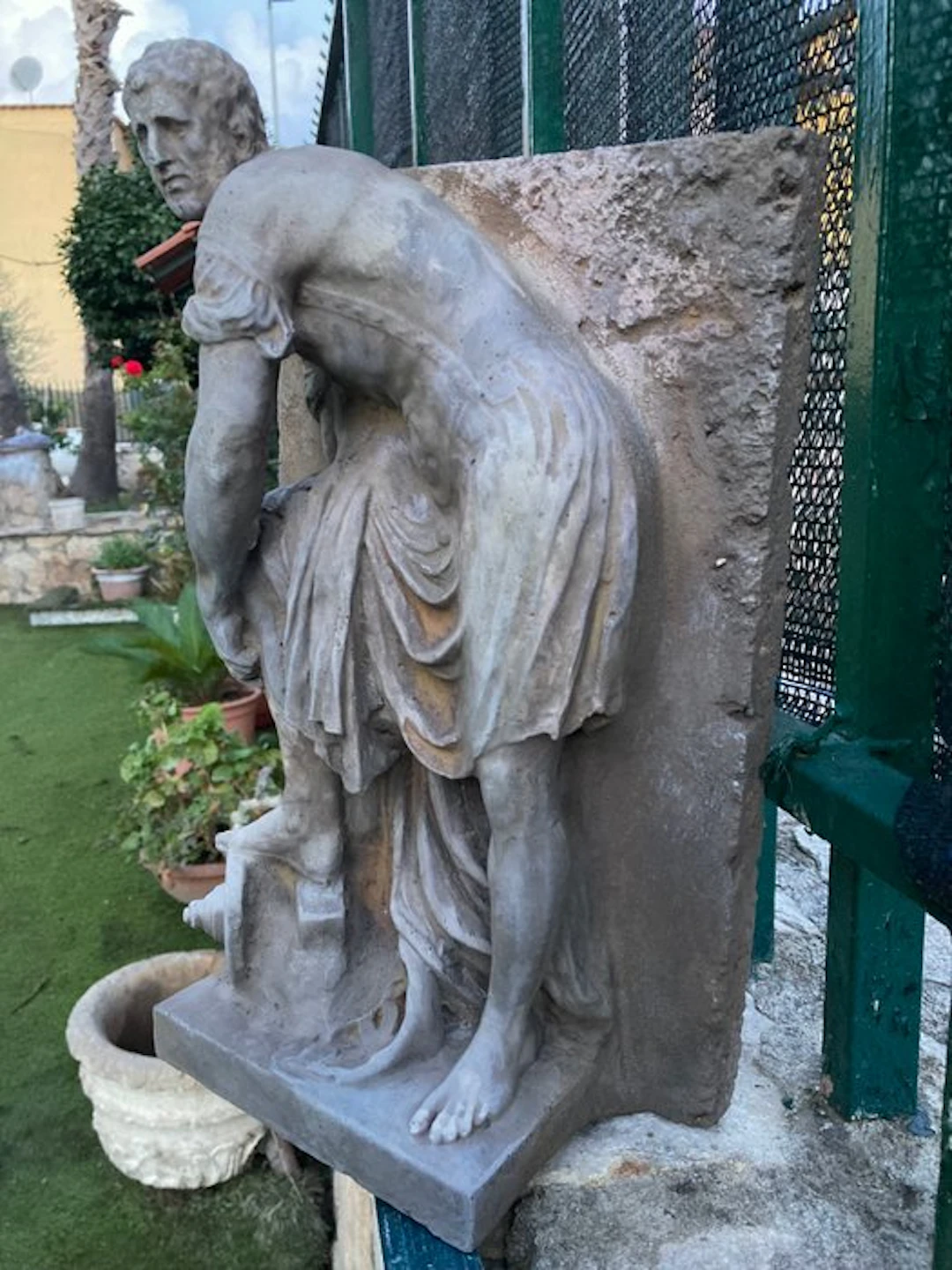 Sculpture, Giulio Cesare 40 cm - 40 cm - Black calcite