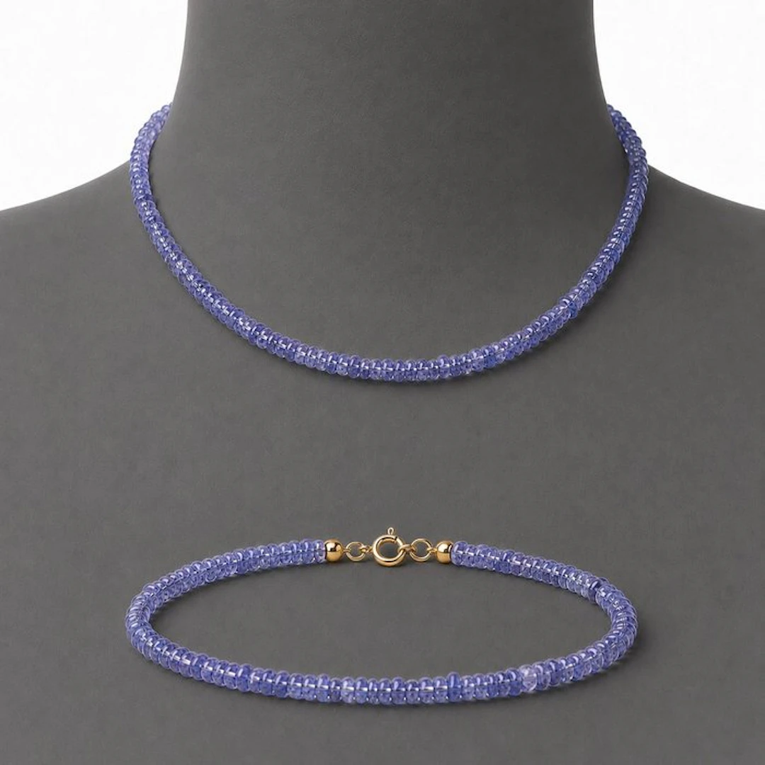 Tanzanite - Silver - 2 piece jewellery set