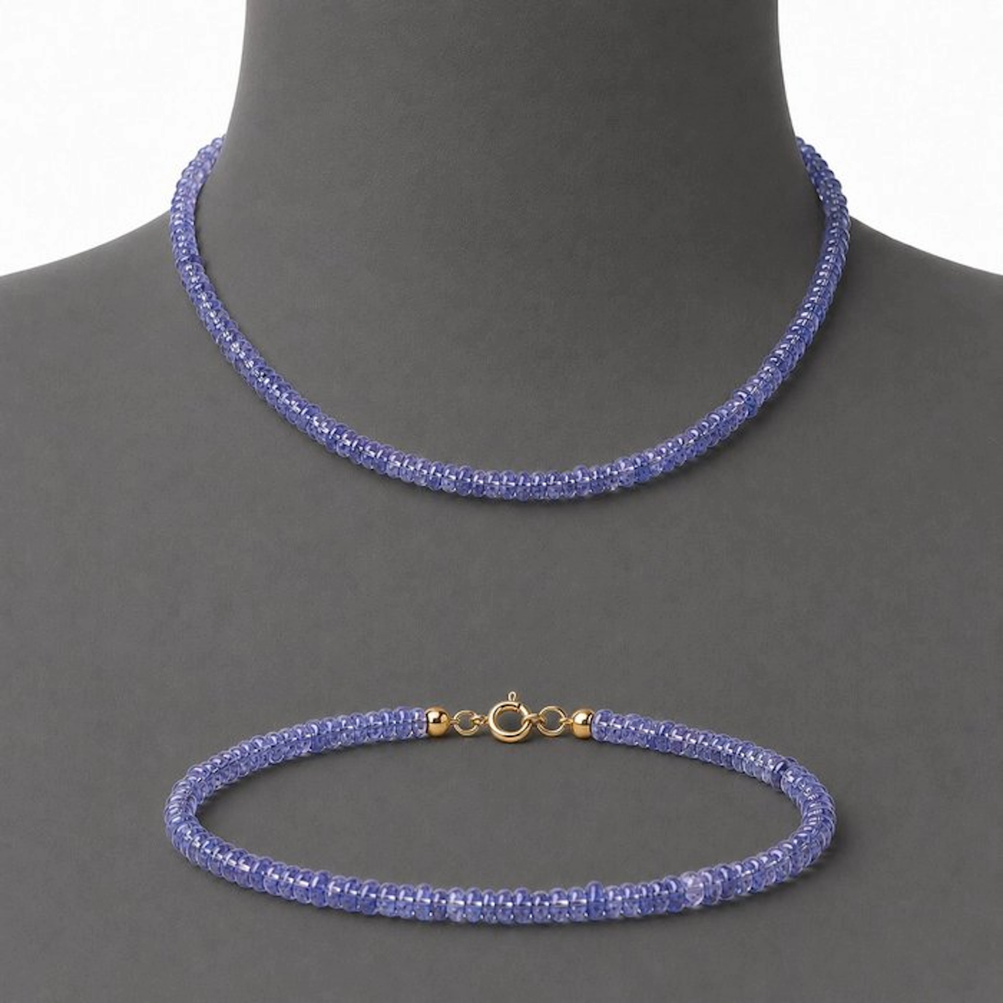 Tanzanite - Silver - 2 piece jewellery set