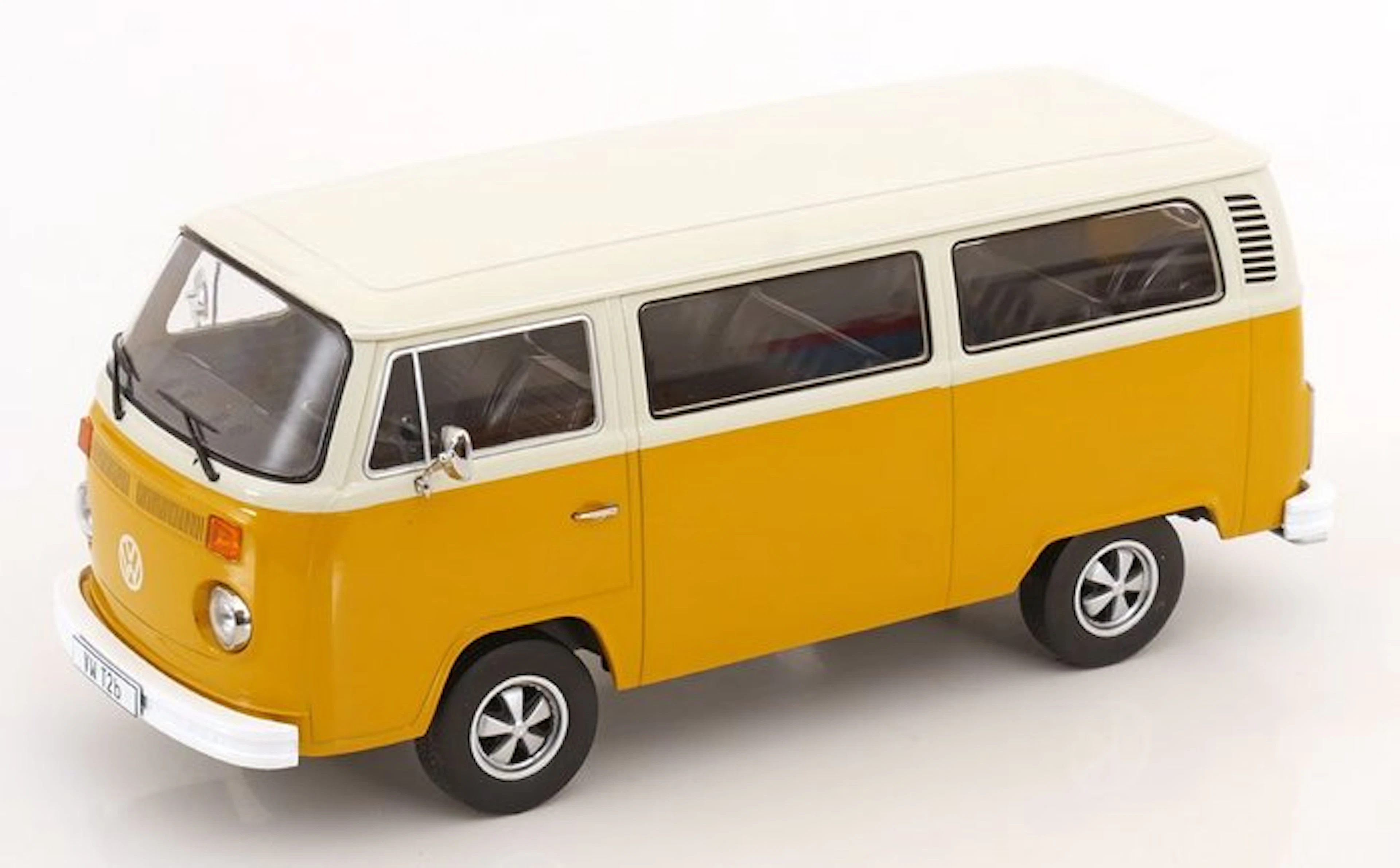 kkscale 1:18 - Model car - Volkswagen T2B Bus - 1972 - Geel/Wit Fuchs velgen